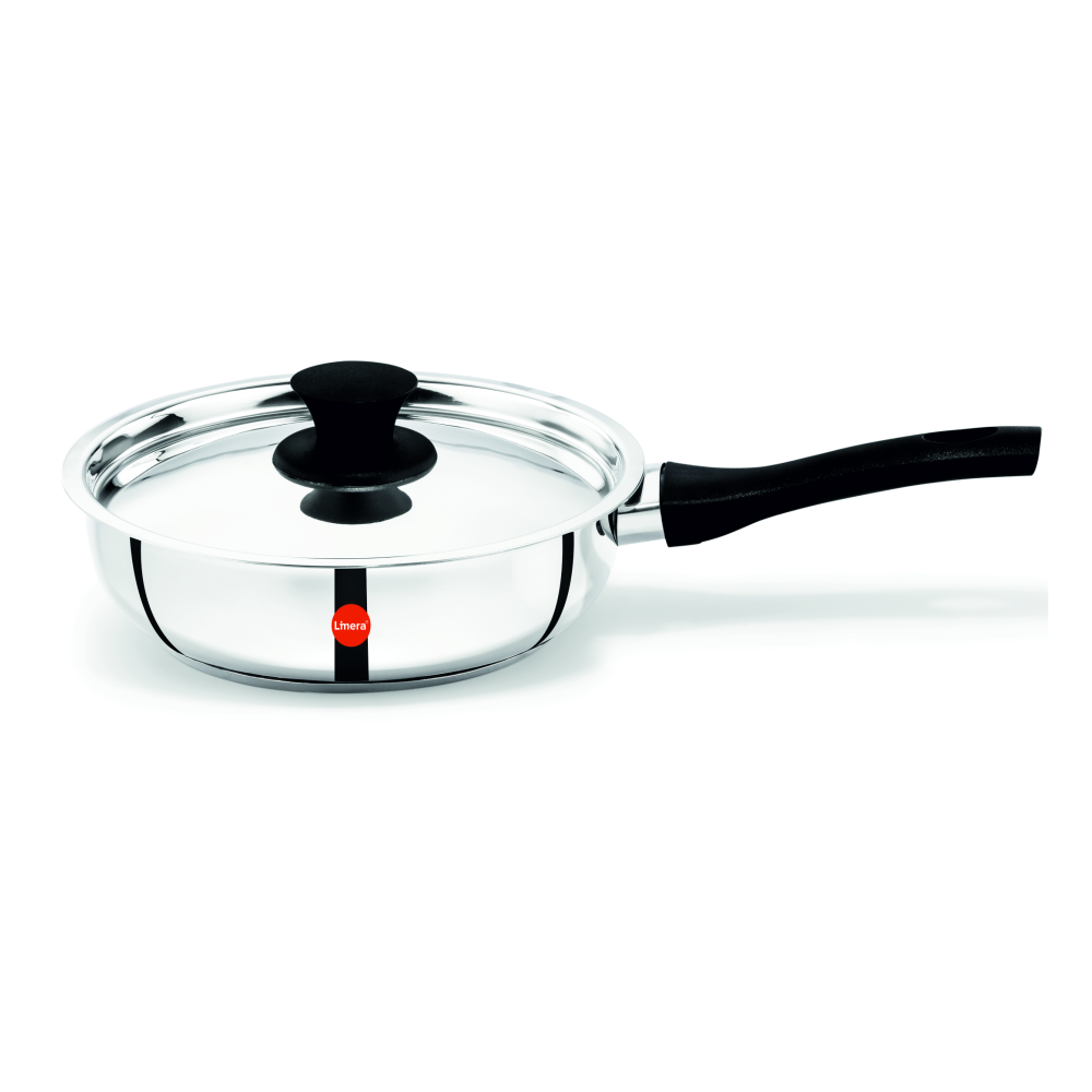 Limera Platina Stainless Steel 26 Cms Diameter Fry Pan with Lid - 2.5 Liters